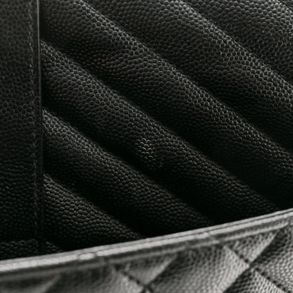 Saint Laurent Grain De Poudre Textured Mixed Matelasse Large Triquilt Monogram Satchel Black 12 of 12