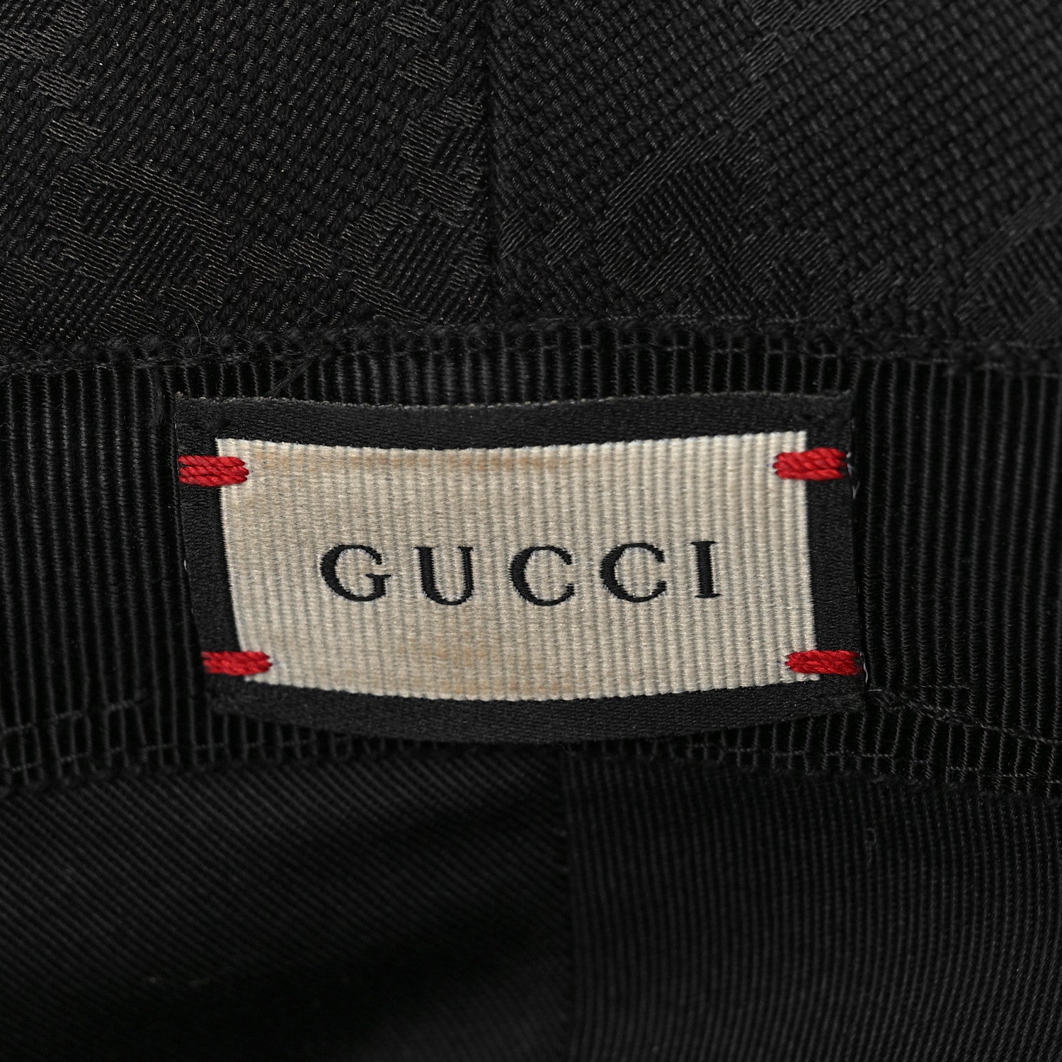 Gucci Monogram Textured Dollar Calfskin GG Jago Bucket Hat M Black 6 of 7