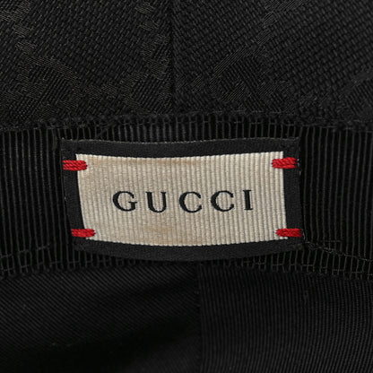 Gucci Monogram Textured Dollar Calfskin GG Jago Bucket Hat M Black 6 of 7