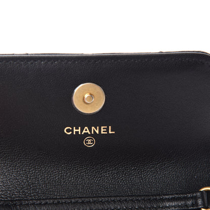 Chanel Lambskin Quilted Pearl Crush Clutch With Chain Black 8 of 12