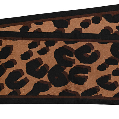 Louis Vuitton Silk Leopard Bandeau Scarf Marron 5 of 8