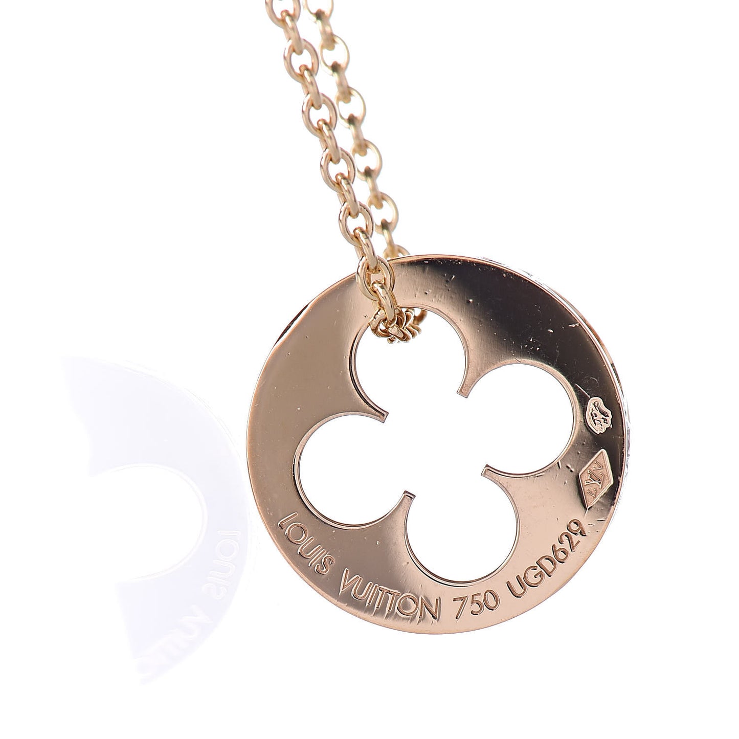 18K Yellow Gold Diamond Empreinte Pendant Necklace