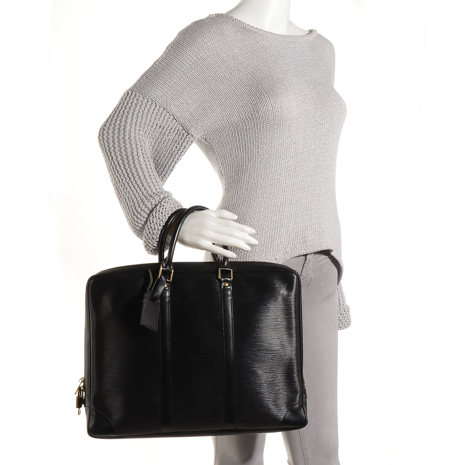 Louis Vuitton Epi Porte-Documents Voyage Briefcase Black 2 of 7