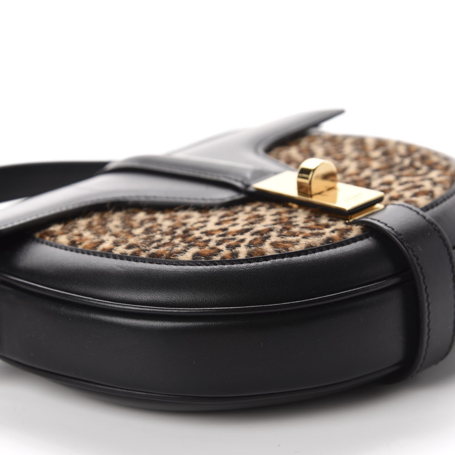 Celine Pony Hair Calfskin Leopard Print Besace 16 Black Naturals 6 of 12