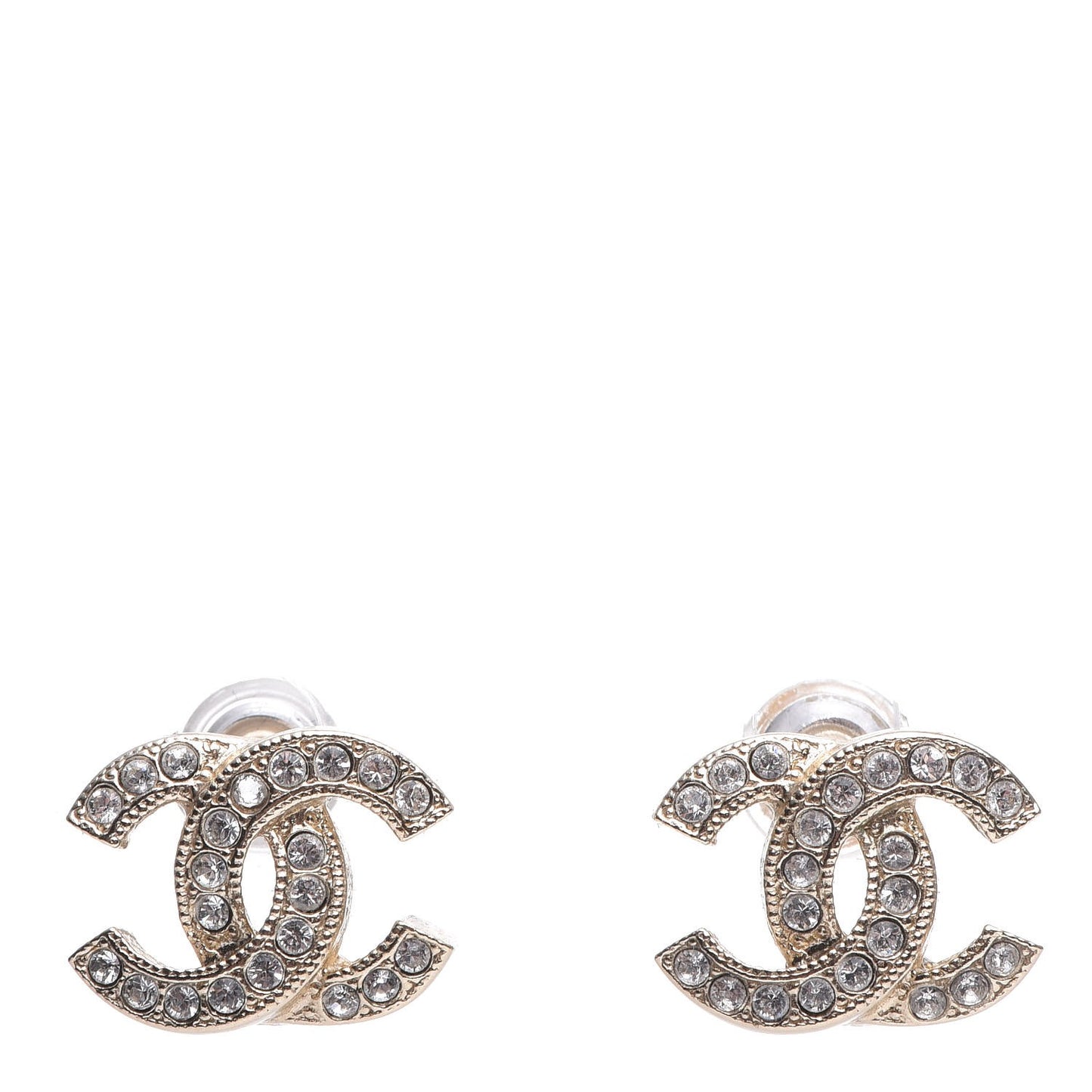 Crystal Mini CC Earrings Gold