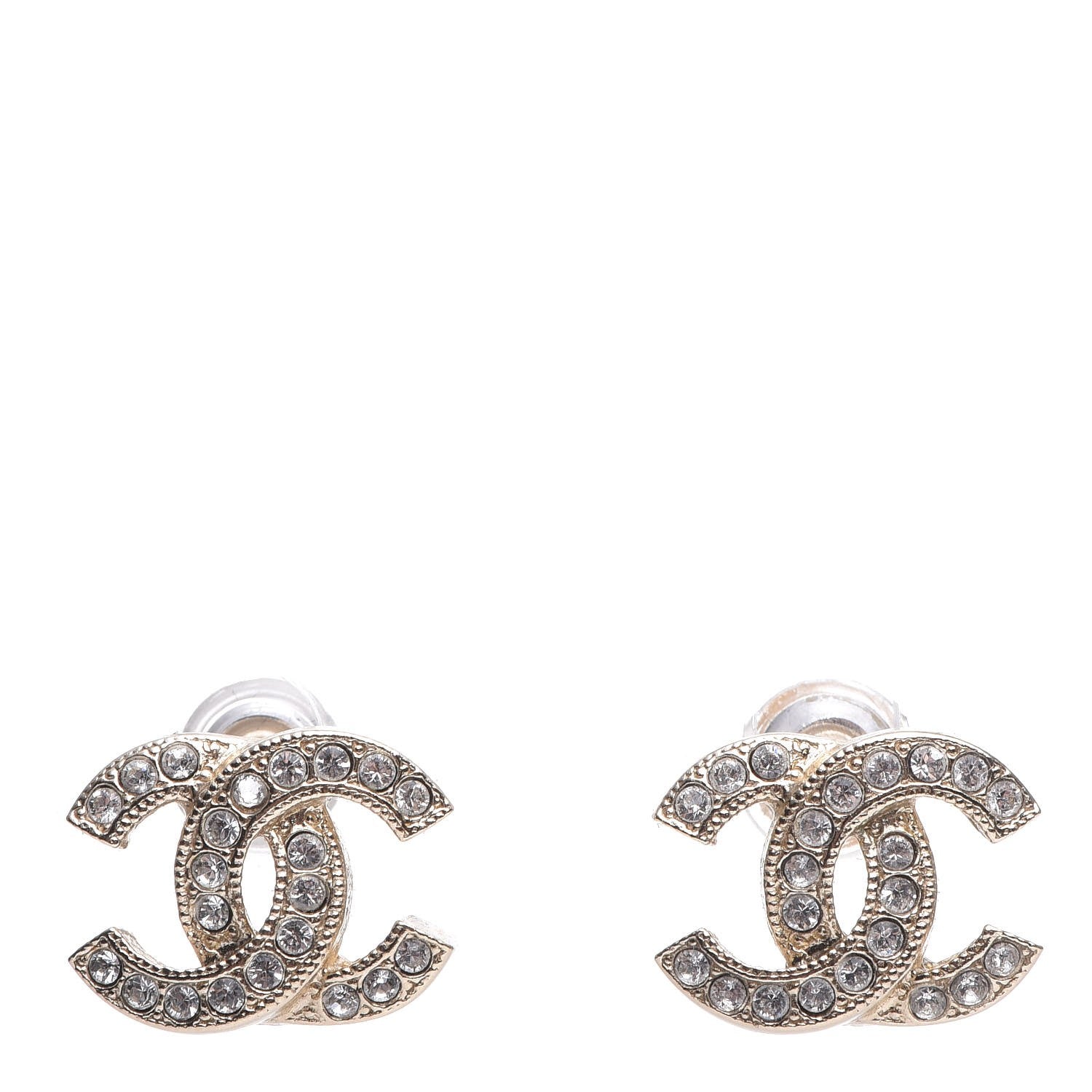Chanel Crystal Mini CC Earrings Gold 1 of 4