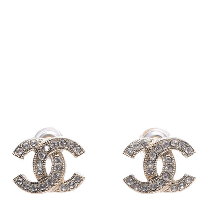 Chanel Crystal Mini CC Earrings Gold 1 of 4