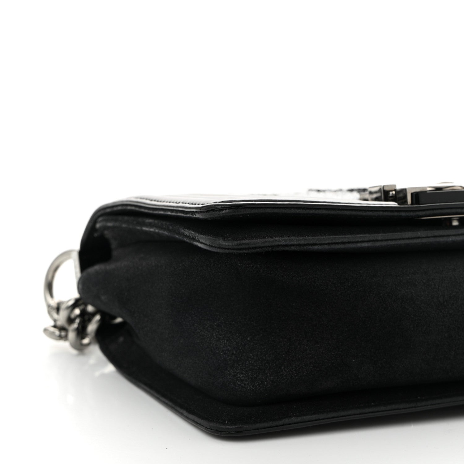 Chanel Patent Iridescent Calfskin Sequin Medium Boy Flap Bag Black 9 of 11
