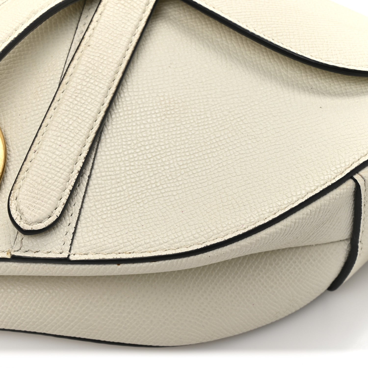 Christian Dior Grained Calfskin Saddle Bag With Strap Latte 11 of 17