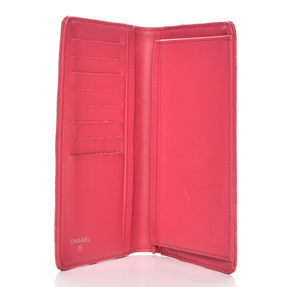 Chanel Patent Calfskin Quilted Double Stitch Yen Wallet Pink 5 of 12