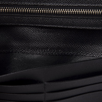 Saint Laurent Grain De Poudre Foldover Logo Wallet Black 8 of 8