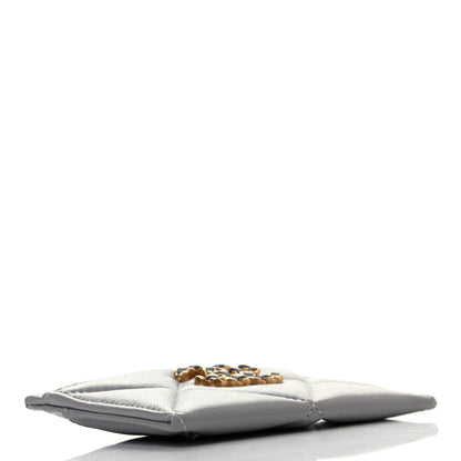 Chanel Lambskin Quilted Chanel 19 Card Holder Grey 4 of 8
