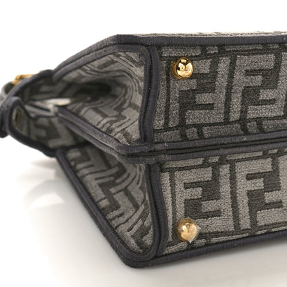 Fendi Chenille Vitello Seta FF Small Peekaboo I SEE U Satchel Anthracite Asfalto 7 of 8