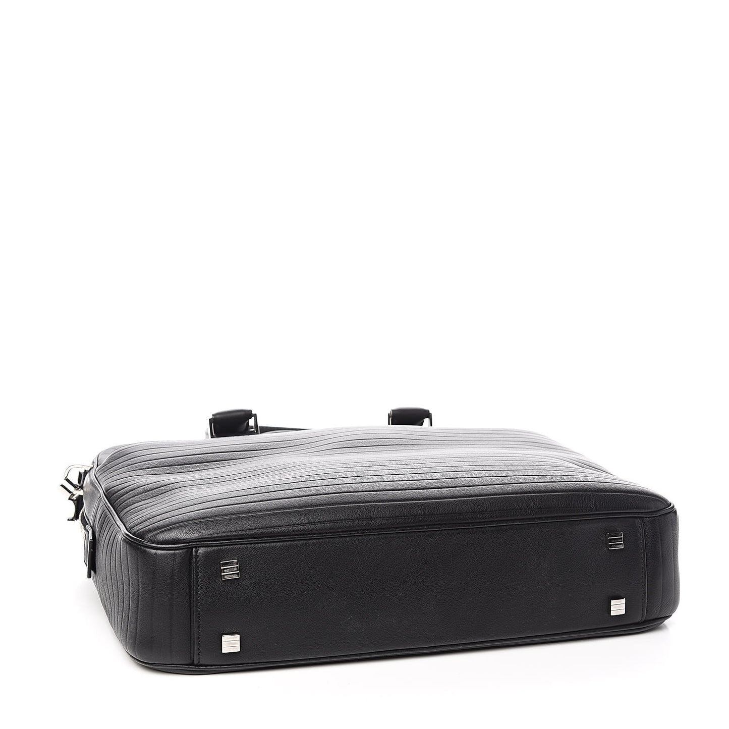 HOMME Calfskin Ribbed Briefcase Black