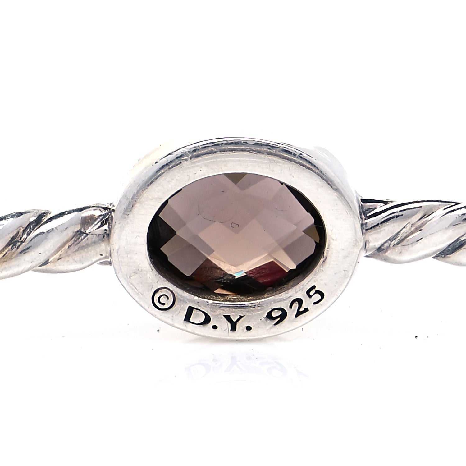 David Yurman Sterling Silver Smoky Quartz Color Classics 4 Station Bangle Bracelet 6 of 6