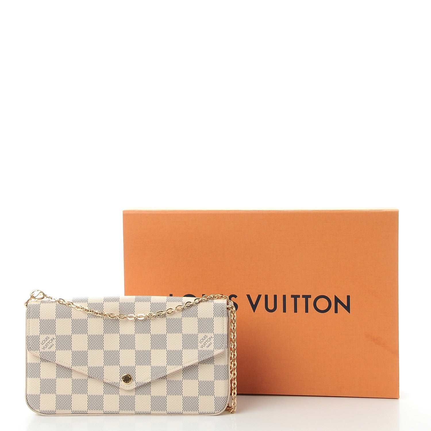 Louis Vuitton Damier Azur Pochette Felicie Chain Wallet Rose Ballerine 8 of 8