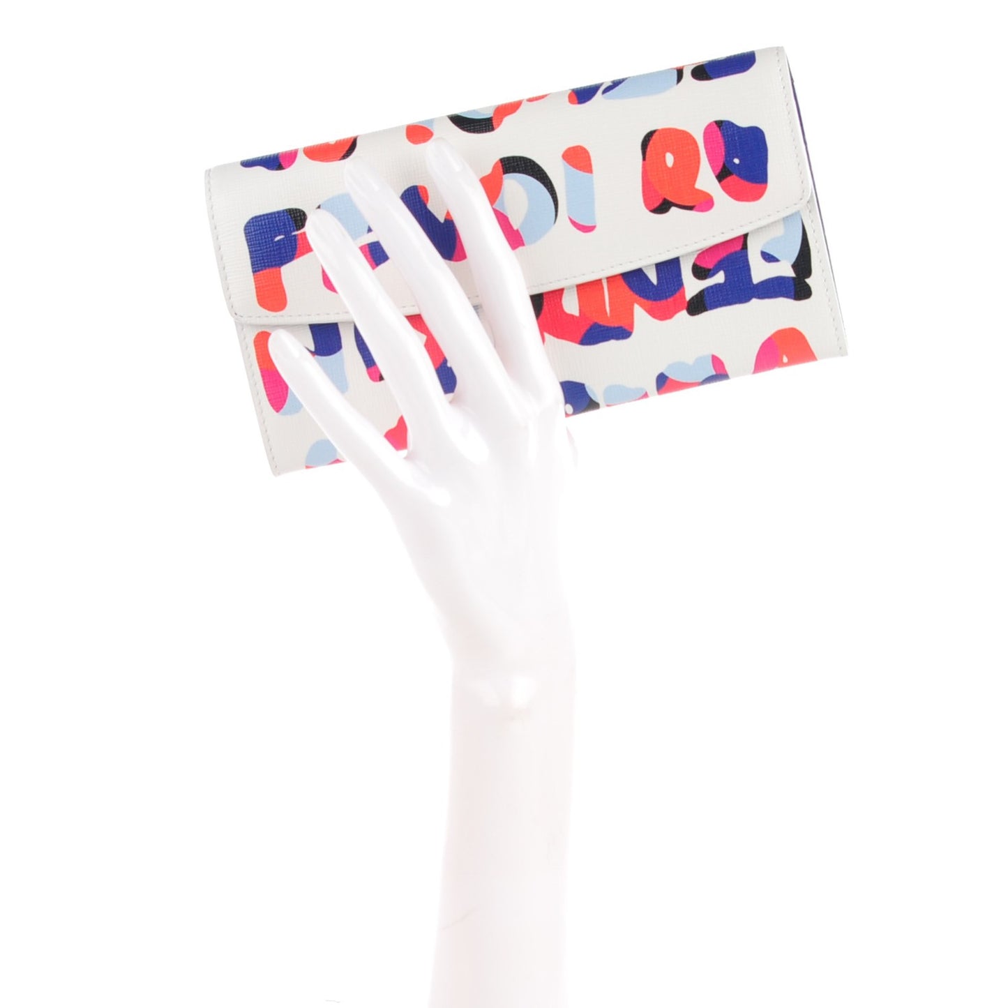 Vitello Elite Fendi Roma Continental Wallet White Multicolor