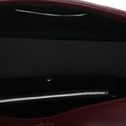 Saint Laurent Lambskin Chevron Quilted Medium LouLou Rouge Cabernet 6 of 11