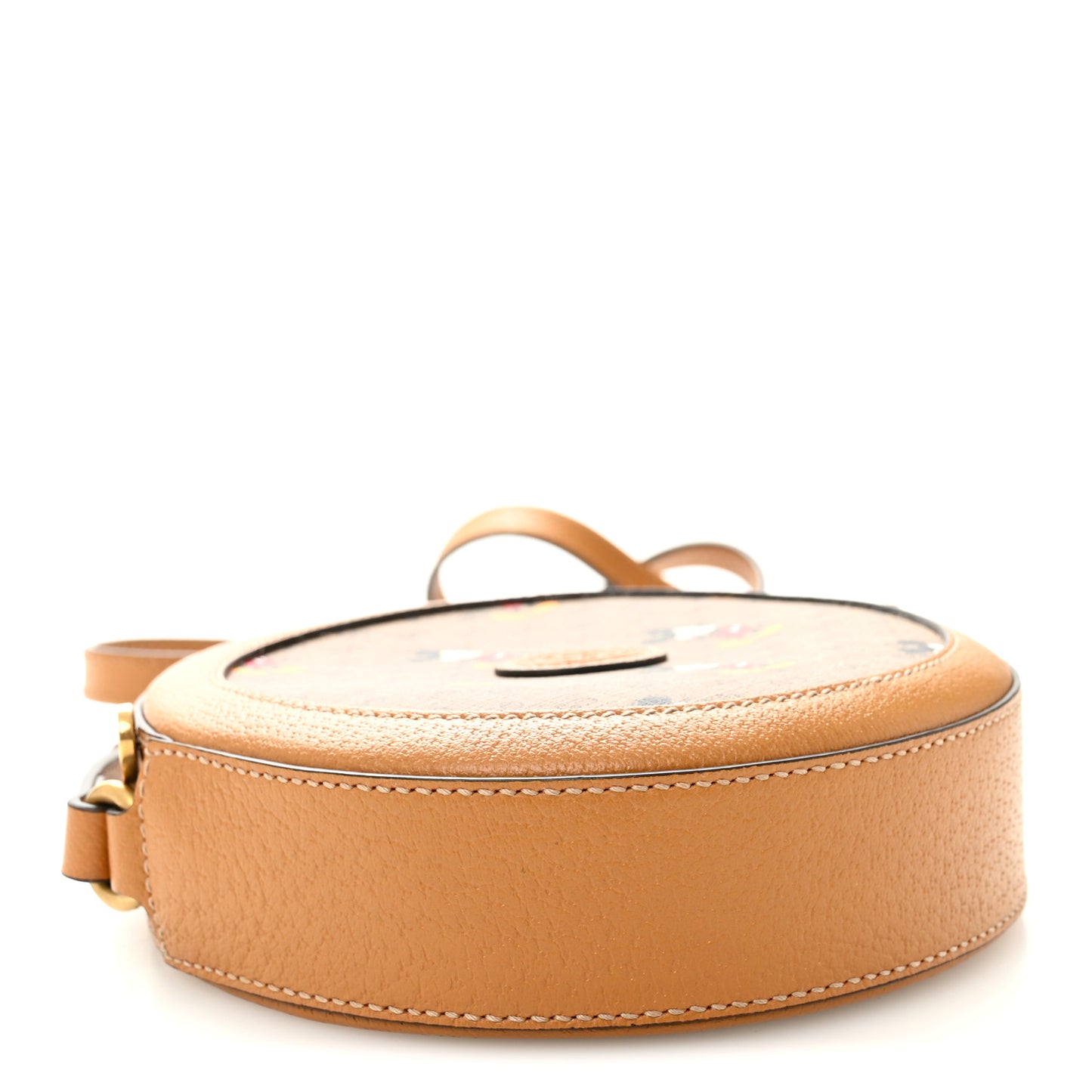 X DISNEY Mini Vintage GG Supreme Monogram Mickey Mouse Round Shoulder Bag Beige Vintage Sun Oil