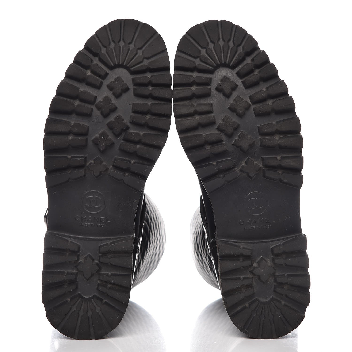 Chanel Calfskin Quilted Biker Boots 38.5 Black 5 of 8