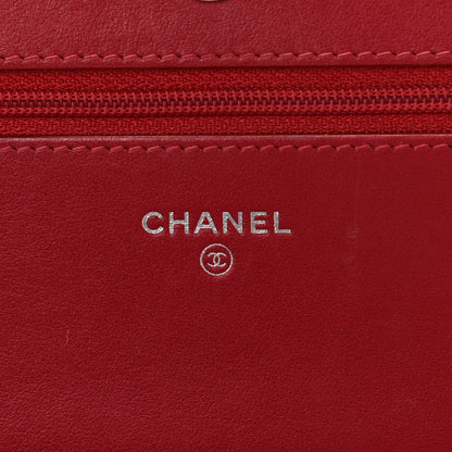 Chanel Caviar Quilted Boy Wallet On Chain WOC Red 6 of 16