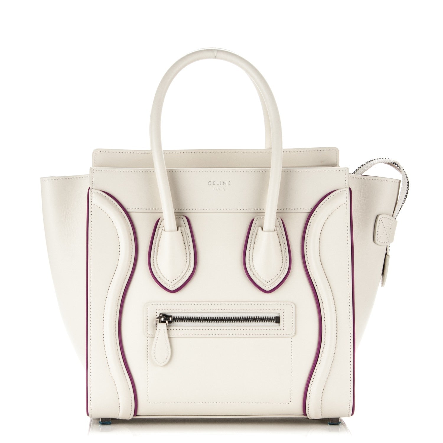 Celine Smooth Calfskin Micro Luggage White Magenta 1 of 6