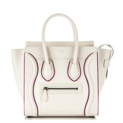 Celine Smooth Calfskin Micro Luggage White Magenta 1 of 6