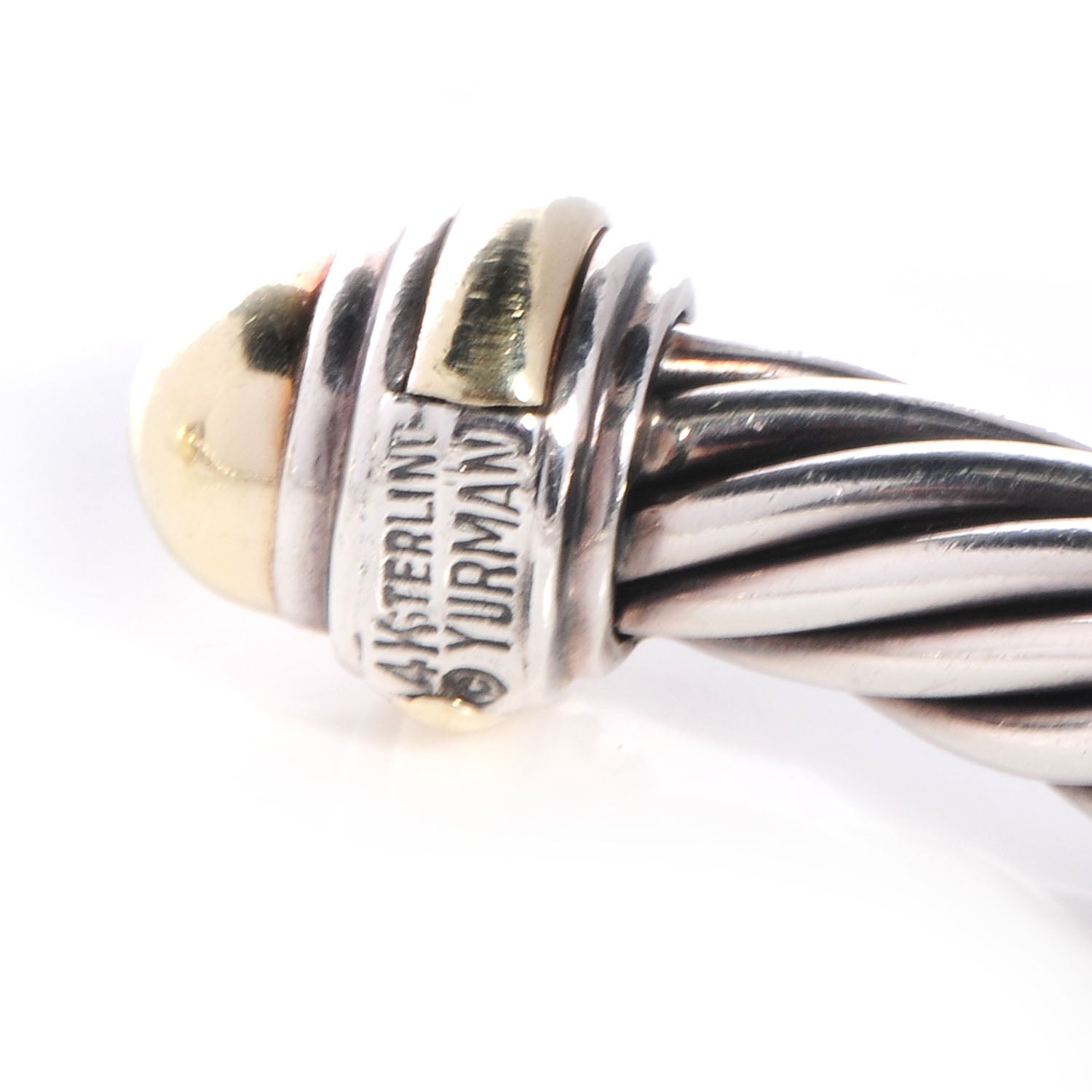 David Yurman Sterling Silver 14K Yellow Gold 7mm Cable Classics Bracelet 5 of 6