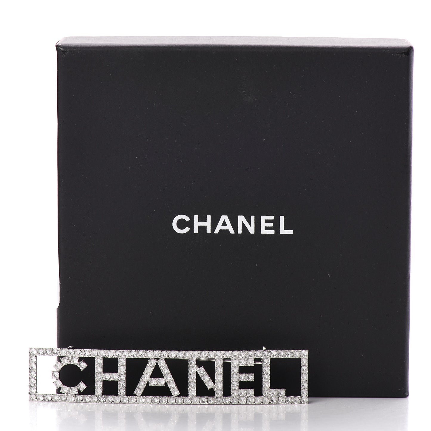 Crystal Logo Brooch Silver