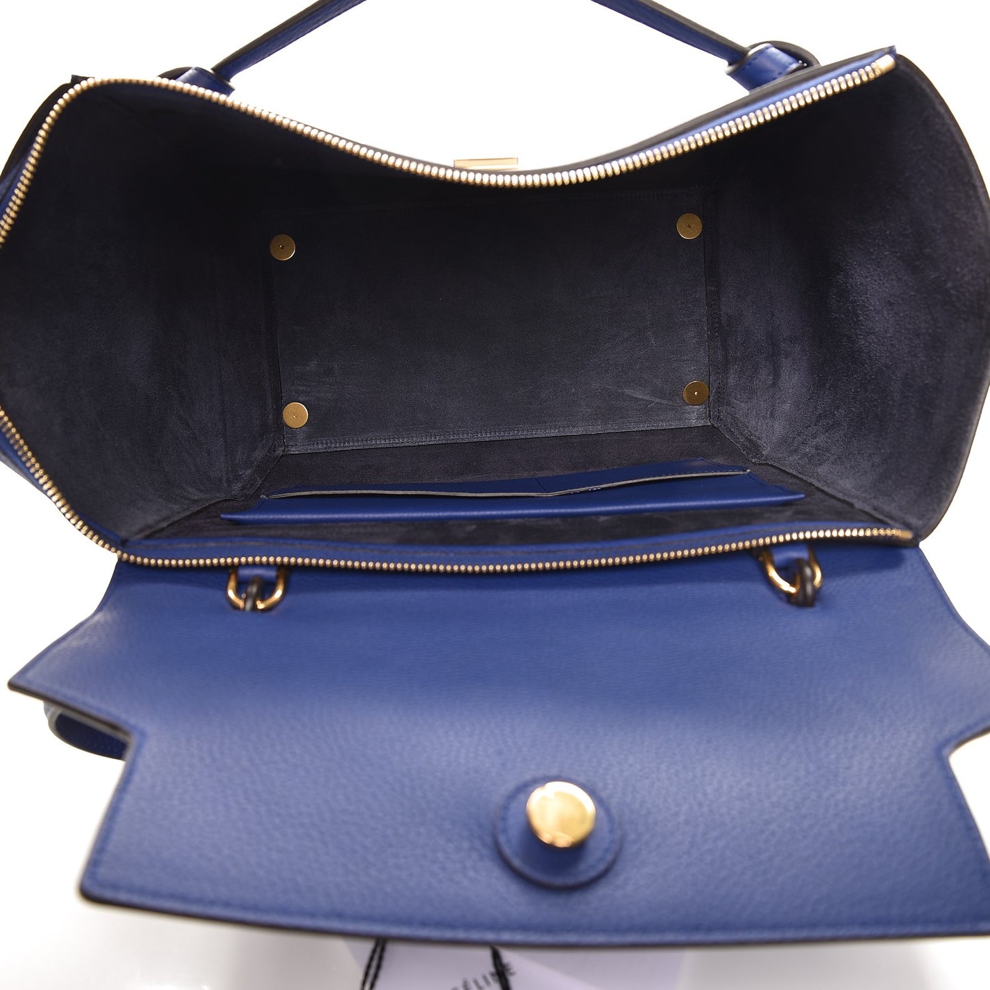 Drummed Calfskin Small Belt Bag Indigo