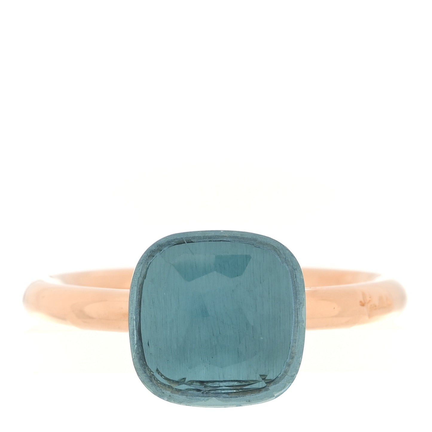 18K Rose Gold London Blue Topaz Classic Nudo Ring 52 6