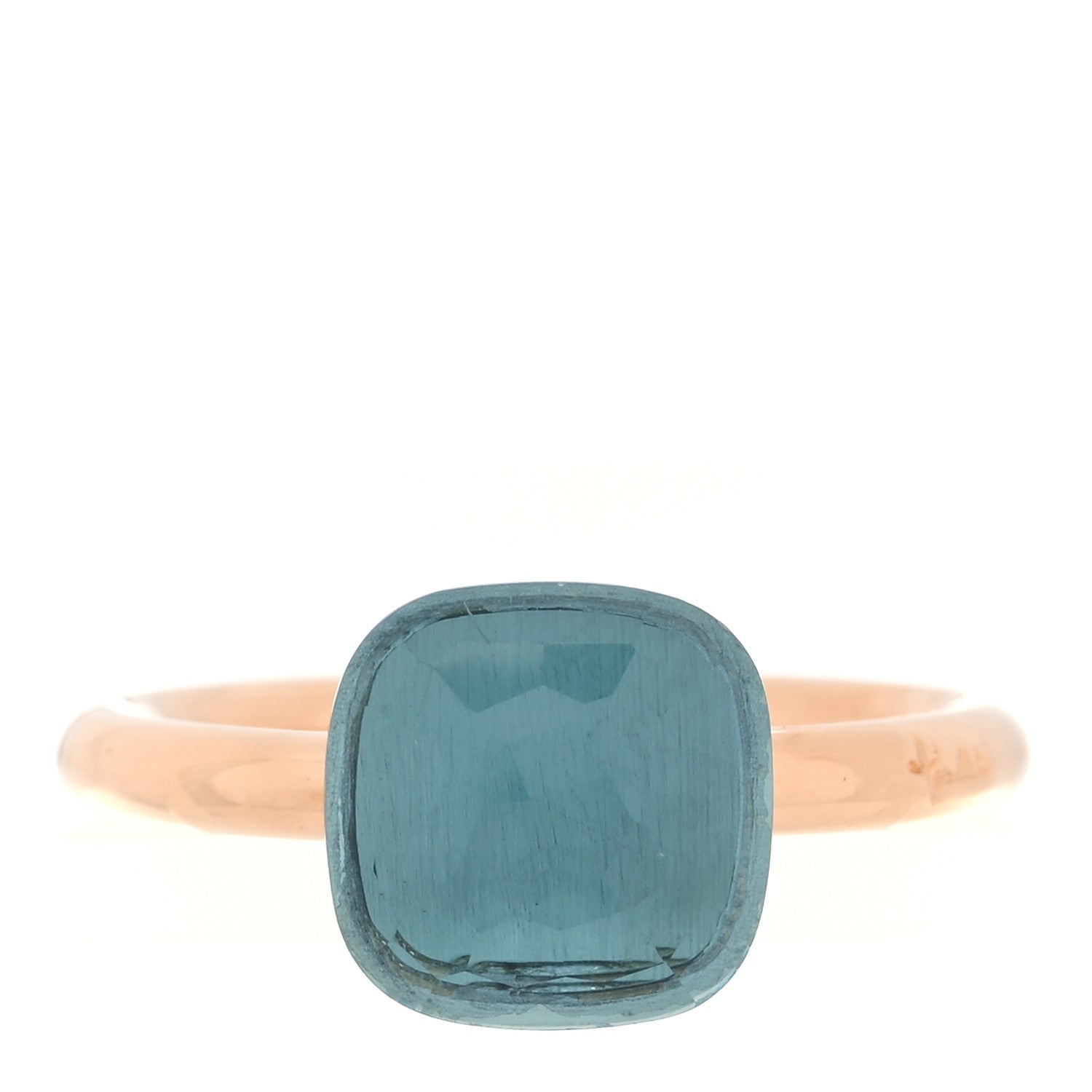 Pomellato 18K Rose Gold London Blue Topaz Classic Nudo Ring 52 6 1 of 6