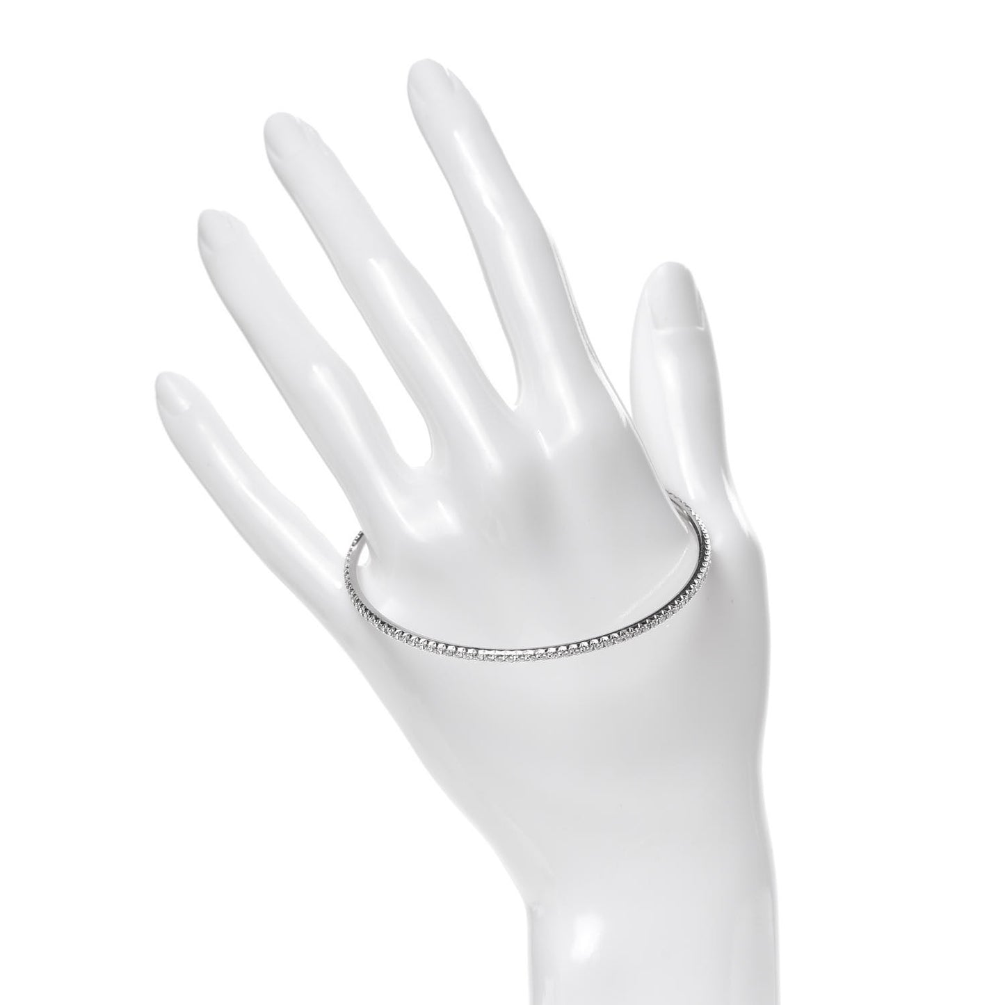 18K White Gold Diamond Metro Bangle Bracelet