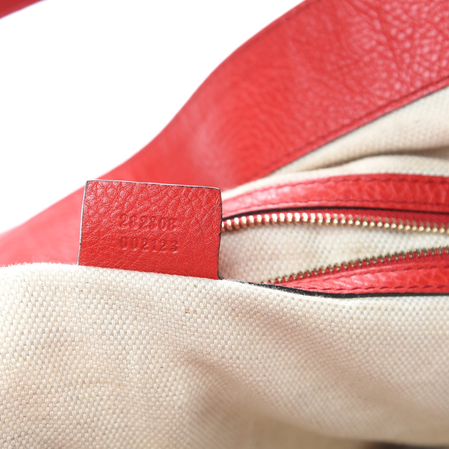 Pebbled Calfskin Large Soho Shoulder Bag Red