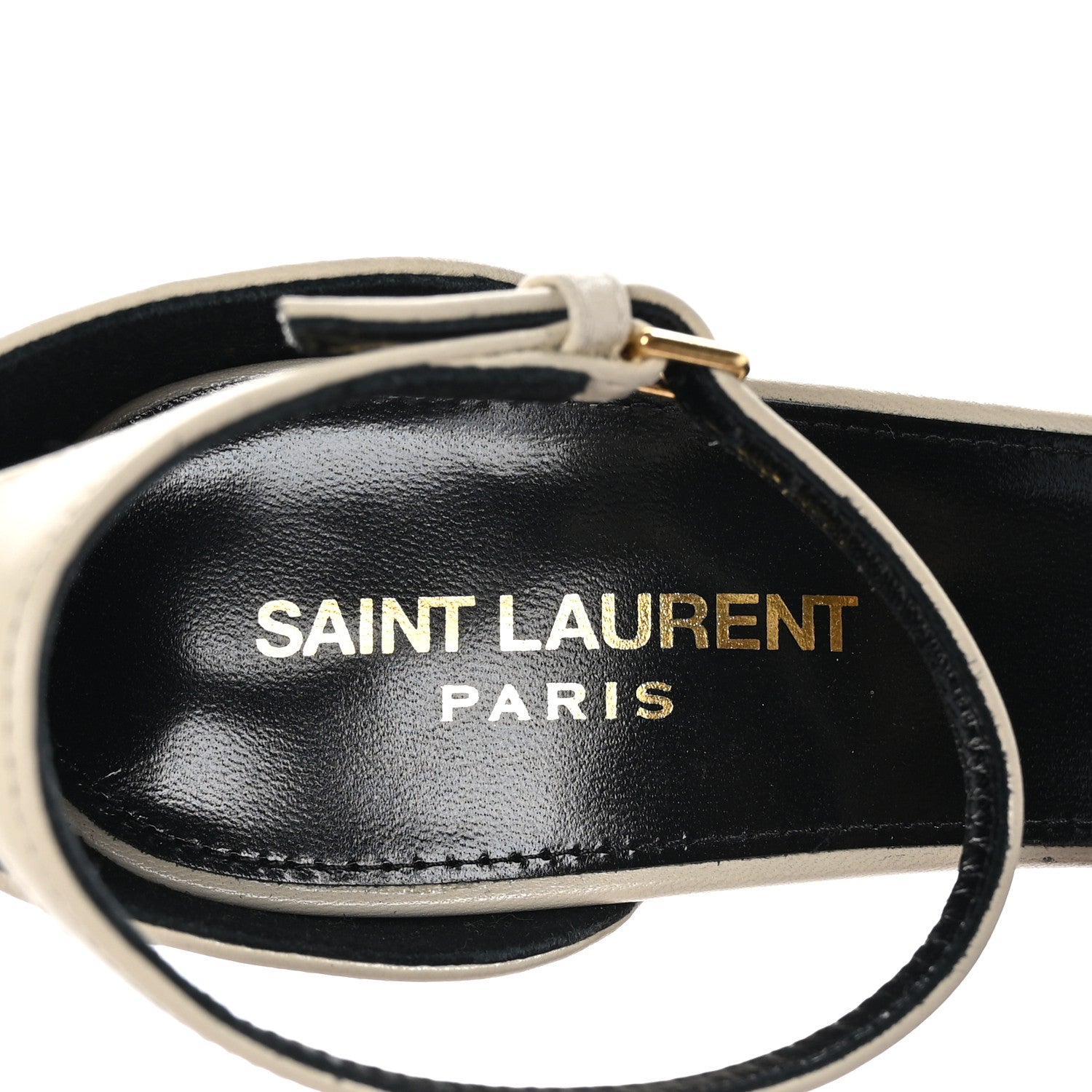 Saint Laurent Lambskin Jodie Platform Sandals 39.5 Pearl 8 of 9