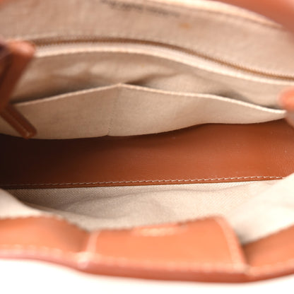 Bottega Veneta Washed Canvas Calfskin Small Andiamo Shoulder Bag Natural Light Wood 5 of 10