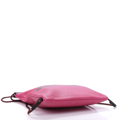 Gucci Grained Calfskin Logo Drawstring Backpack Box Pink Green Black 4 of 11