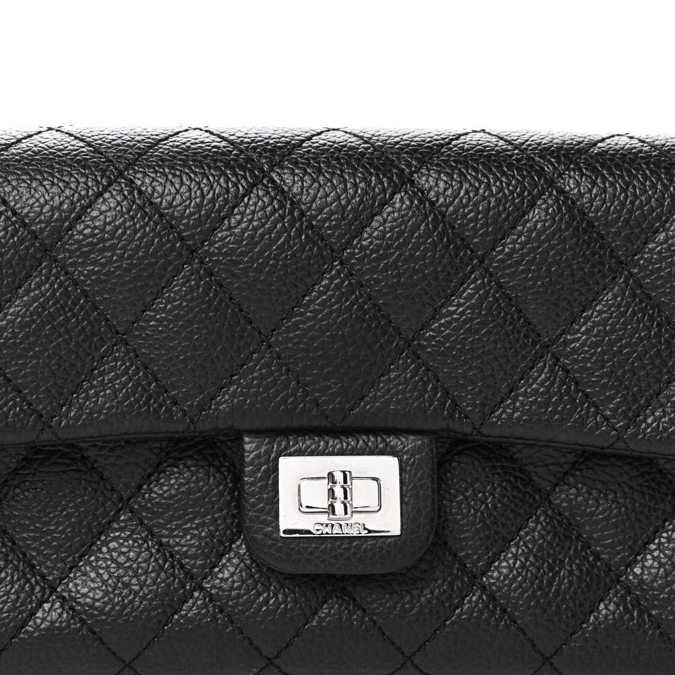 Chanel Grained Calfskin Quilted 2.55 Reissue Flap Belt Bag Clutch Black 10 of 10