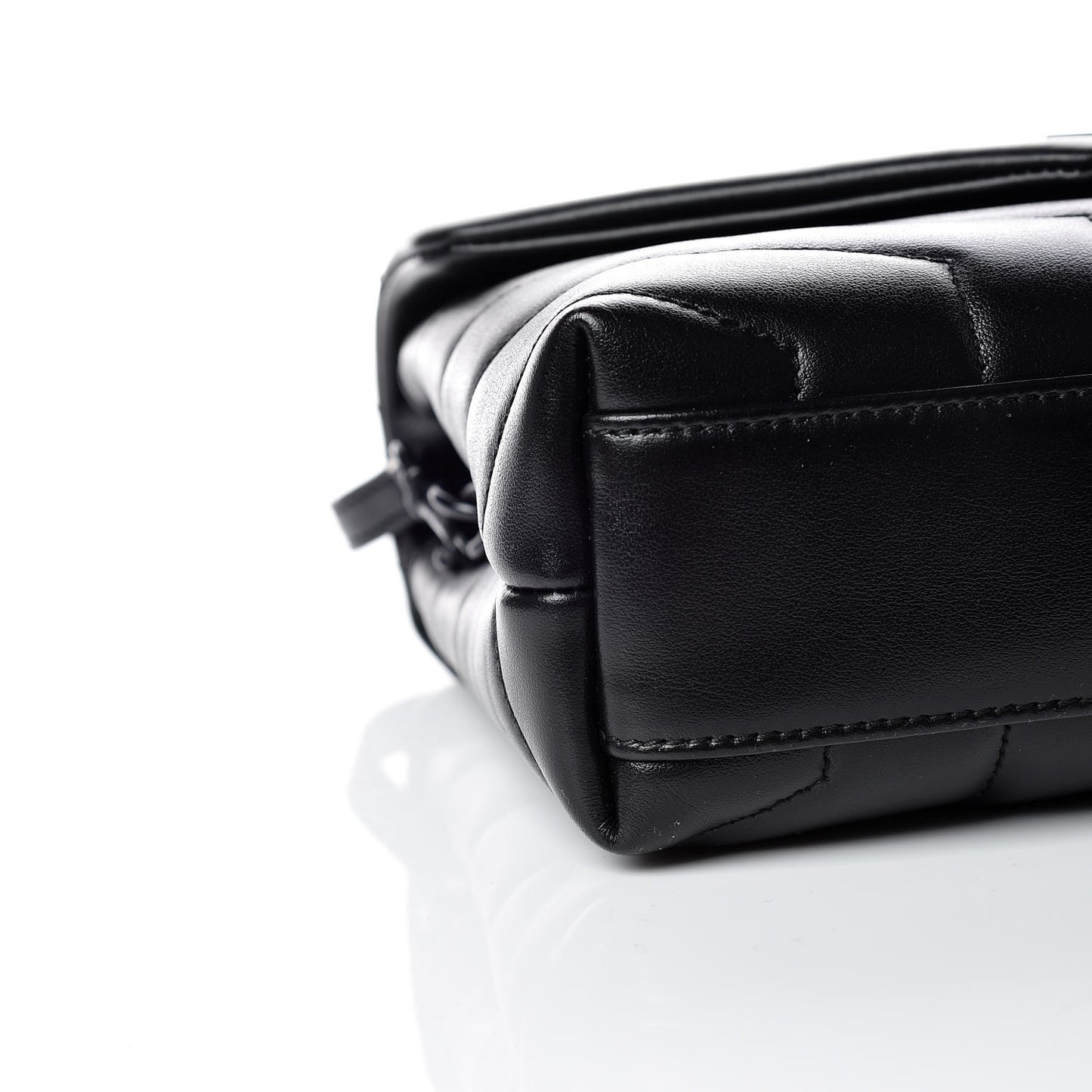 Calfskin Y Quilted Monogram Toy Loulou Crossbody Bag Black
