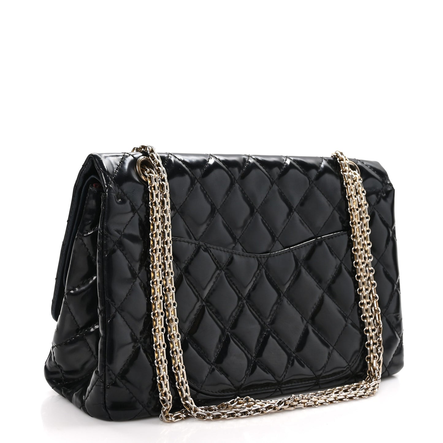 Patent Quilted 2.55 Reissue 227 Double Flap Black