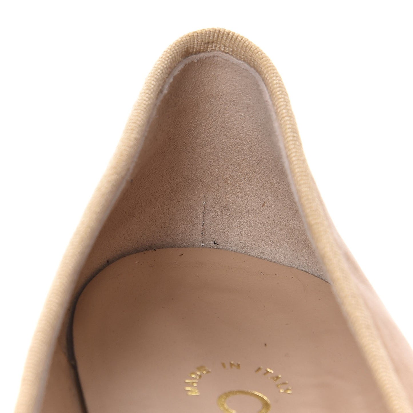 Lambskin Cap Toe Ballerina Flats 35.5 Beige Black