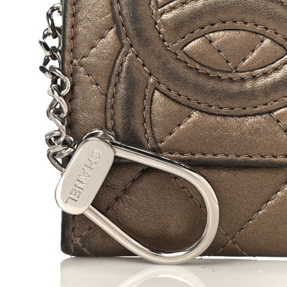 Chanel Metallic Calfskin Quilted Cambon Key Holder Case Bronze 13 of 23