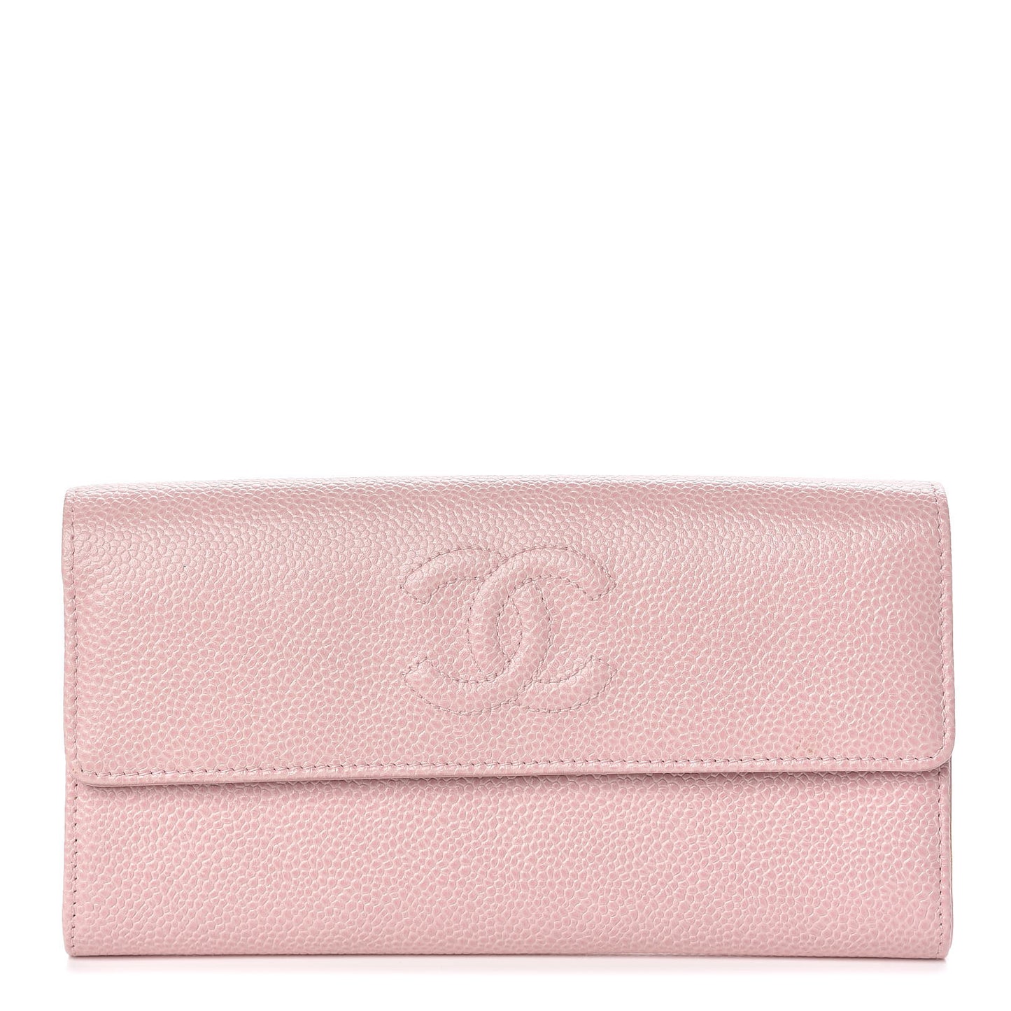 Caviar Timeless CC Large Gusset Flap Wallet Rose Pale