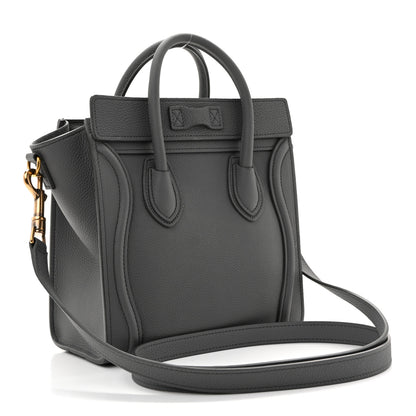 Celine Drummed Calfskin Nano Luggage Kohl 3 of 13