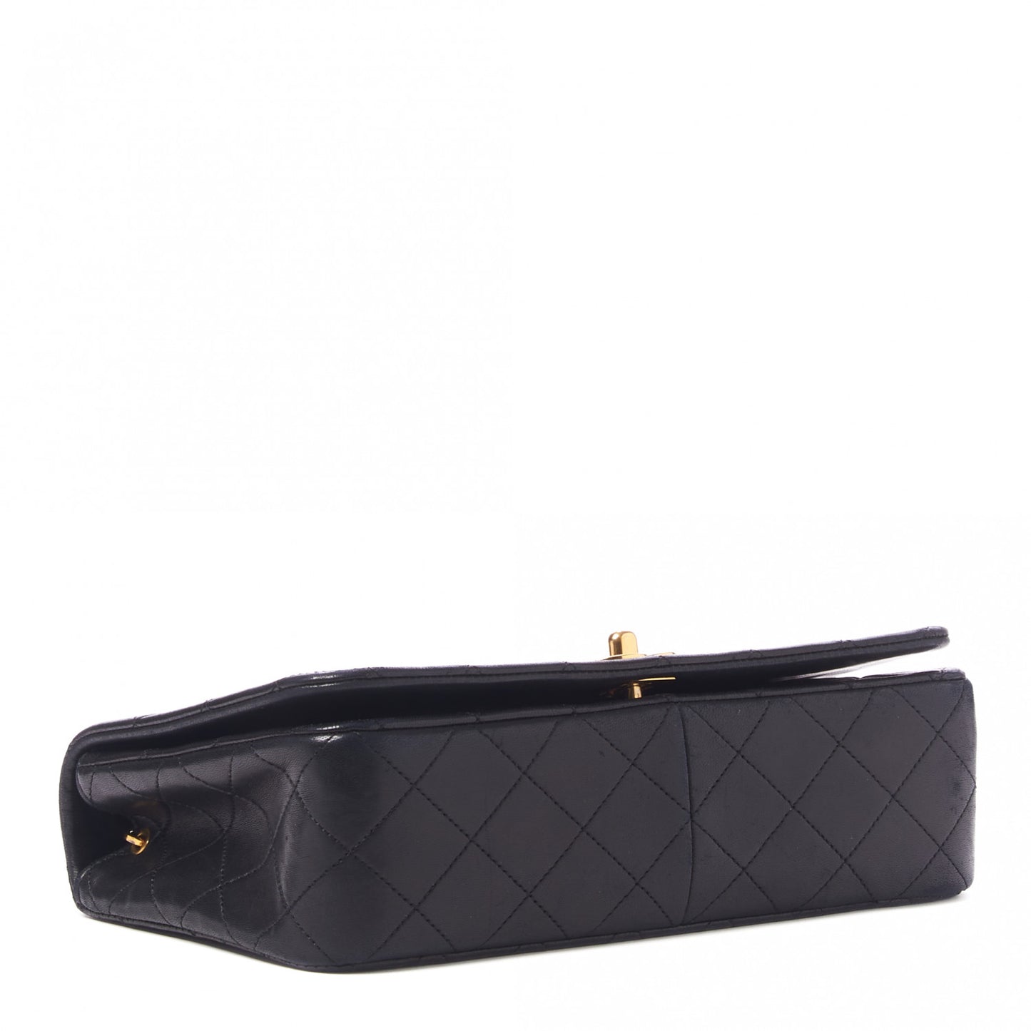 Lambskin Quilted Small Single Flap Black