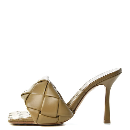 Bottega Veneta Nappa Maxi Intrecciato Lido 90mm Mule Sandals 38 Fudge 1 of 10