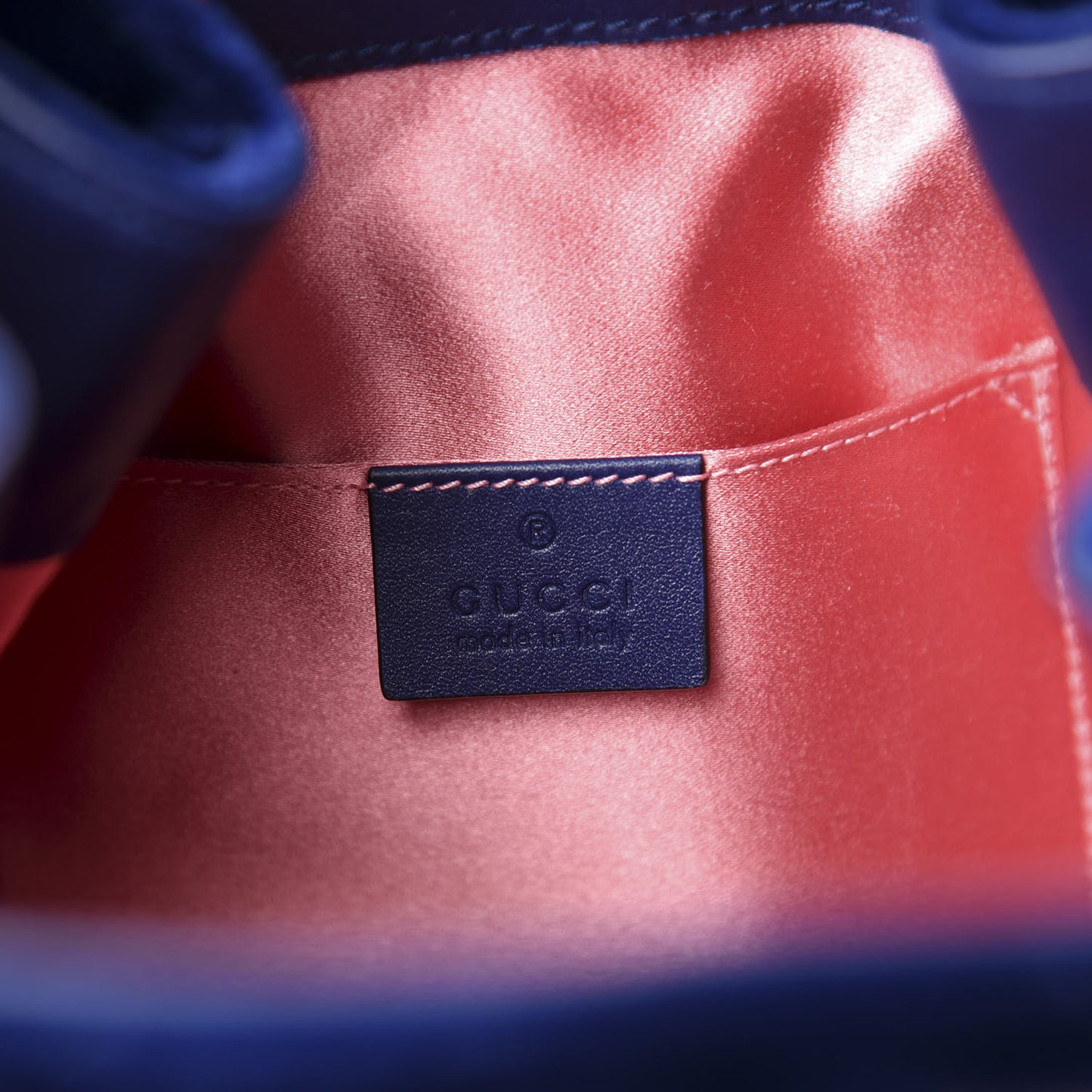 Velvet Matelasse GG Marmont Bucket Bag Cobalt Blue