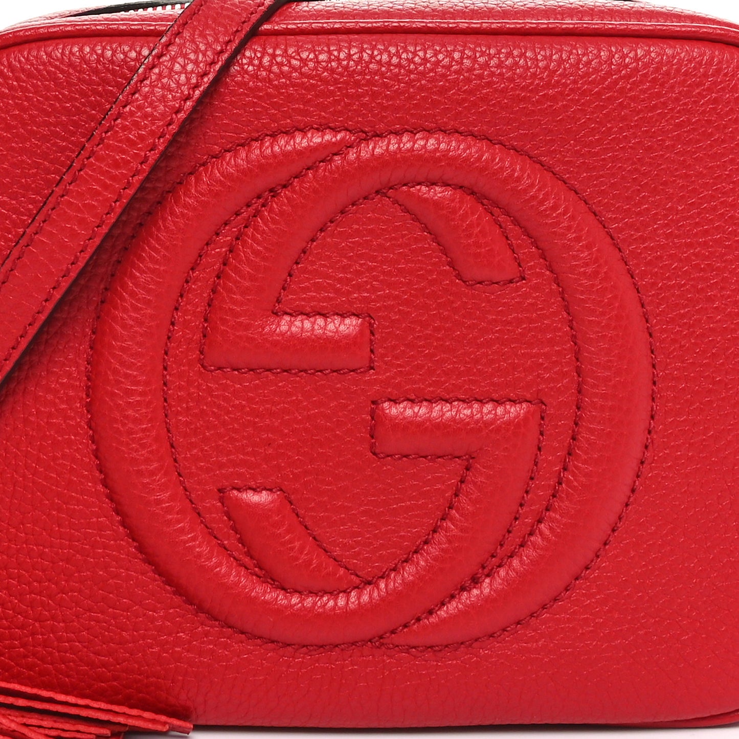 Pebbled Calfskin Small Soho Disco Bag Tabasco Red