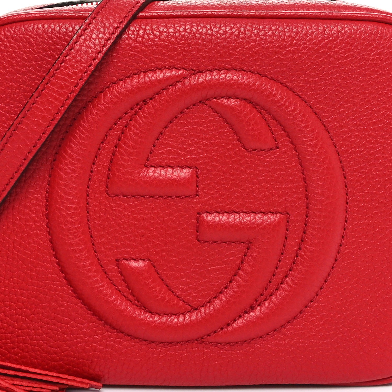 Gucci Pebbled Calfskin Small Soho Disco Bag Tabasco Red 8 of 10