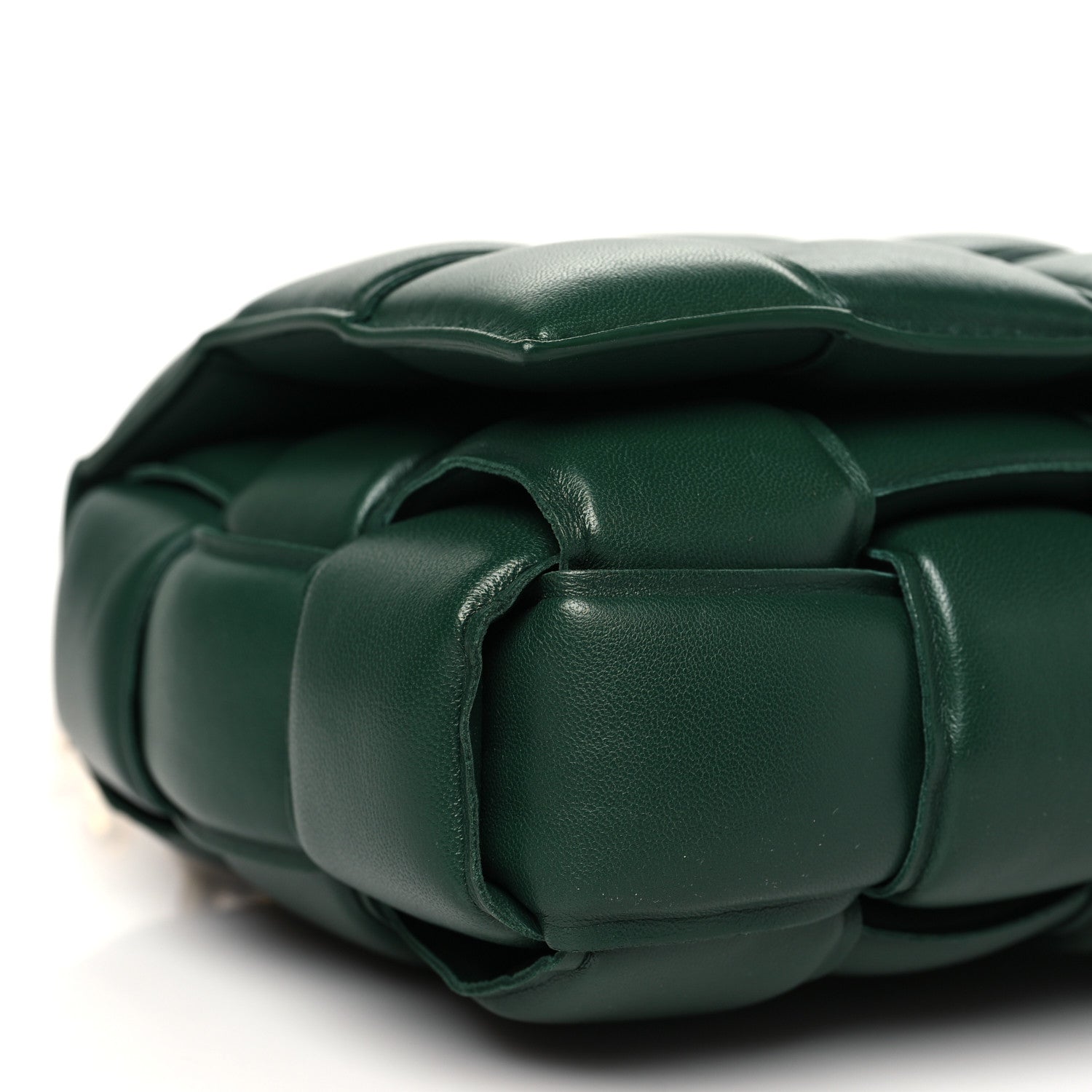 Bottega Veneta Lambskin Maxi Intreccio Padded Chain Cassette Crossbody Bag Raintree 9 of 10